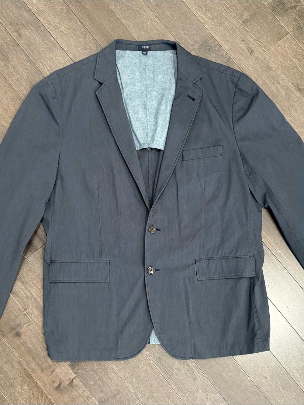 J. Crew Men's Dark Navy Blazer with Heathered Gray Lining